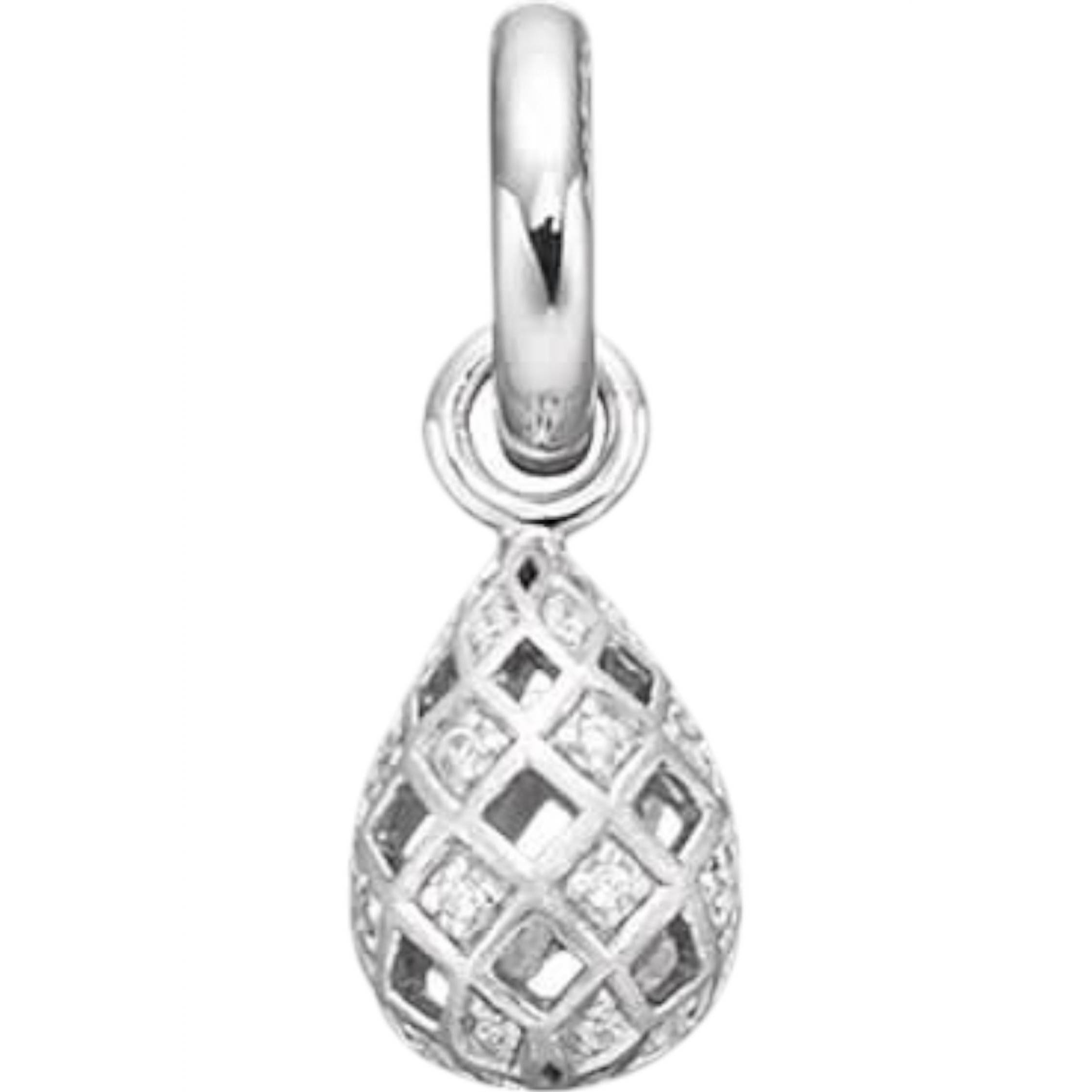 New Story Jewellery Sterling Silver Harlequin Drop Charm In Silver